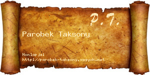Parobek Taksony névjegykártya